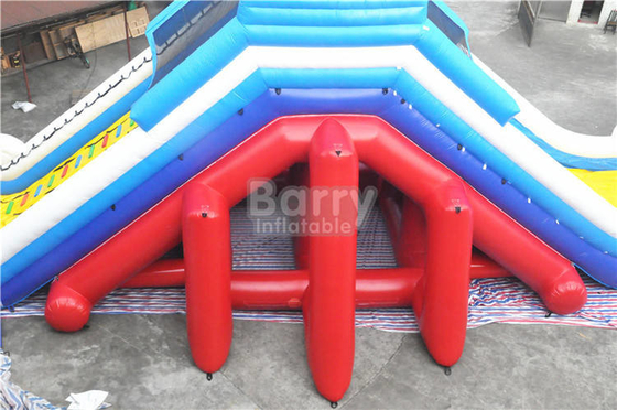 0.55 मिमी पीवीसी इंद्रधनुष थीम्ड लंबी Inflatable पानी पर्ची और स्विमिंग पूल के साथ स्लाइड