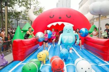 वयस्क, वाणिज्यिक ग्रेड के लिए आउटडोर जायंट Inflatable खिलौने उष्णकटिबंधीय पानी स्लाइड