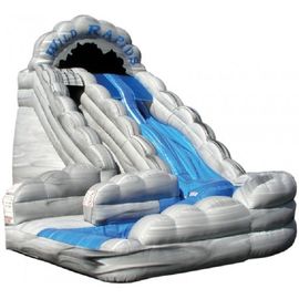 पूल के साथ ग्रे Inflatable जल स्लाइड बिग डबल लेन जंगली रैपिड्स