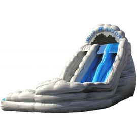 पूल के साथ ग्रे Inflatable जल स्लाइड बिग डबल लेन जंगली रैपिड्स