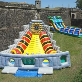 वूडू पिरामिड बड़े inflatable स्लाइड, 7 मीटर ऊंचाई बच्चों आउटडोर स्लाइड