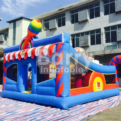 आग प्रतिरोधी Inflatable बाउंसर इंडोर रंगीन खेल का मैदान जम्पर बाउंस हाउस