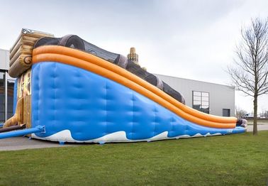 मेगा Glijbaan कमाल की विशाल Inflatable पानी स्लाइड, Inflatable समुद्री डाकू जहाज डबल स्लाइड