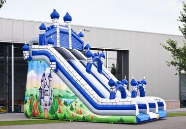 चढ़ाई दीवार के साथ ब्लू कैसल बड़े Comelot कूदो और स्लाइड Inflatables