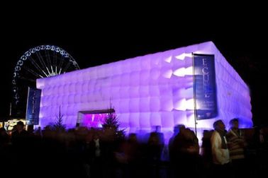 प्रदर्शनी के लिए मुद्रित विशालकाय बैंगनी प्रकाश Inflatable घन तम्बू