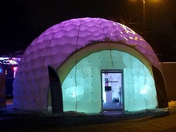 एलईडी प्रकाश / मुद्रण Inflatable बूथ गुंबद के साथ Costomized आउटडोर Inflatable तम्बू