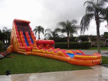 30 फीट लंबा ऑरेंज Inflatable वयस्क जल स्लाइड कूल वॉटर पार्क स्लाइड