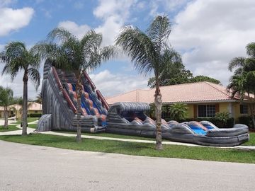 मनोरंजन पार्क 30 एफटी 2 लेन Inflatable जल स्लाइड कस्टम पीवीसी निविड़ अंधकार