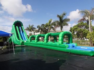 पूल के साथ 36 फीट लंबा हल्क Inflatable पानी स्लाइड ग्रीन लांग पागल गीले स्लाइड