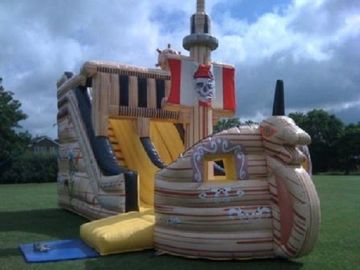 जन्मदिन की पार्टी के लिए समुद्री डाकू जहाज स्लाइड Inflatable कॉम्बो कूदते हाउस