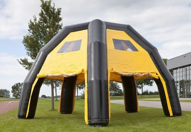 विज्ञापन के लिए पानी का सबूत काला / पीला Inflatable स्पाइडर तम्बू, 6.8 * 6.8 * 4.8 मीटर