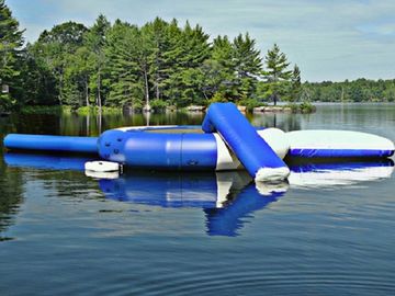 नीले आउटडोर Inflatable पानी Trampoline, झील के लिए अनुकूलित Inflatable जल खिलौने