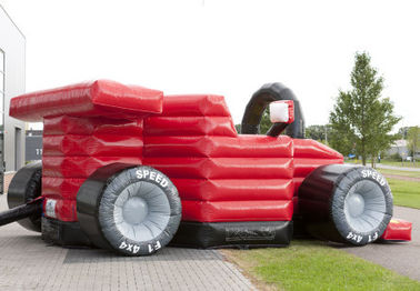 रेस कार बच्चे Inflatable बाउंसर मजेदार कूदते पीवीसी Tarpaulin सामग्री