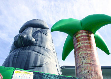 टिकी द्वीप थीम्ड बड़े 28 फीट Inflatable चढ़ाई दीवार पार्टी खेलों