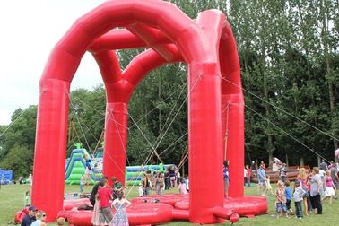 सुरक्षित 4 व्यक्ति वयस्क Inflatable खेल लाल Inflatable बंजी कूदते