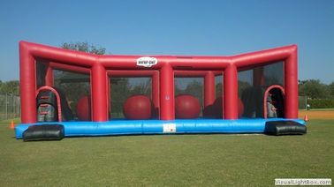 गोलाकार बिग बैलर Inflatable इंटरेक्टिव गेम्स खेल के मैदान के लिए ब्रिज वॉक Wipeout