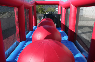 गोलाकार बिग बैलर Inflatable इंटरेक्टिव गेम्स खेल के मैदान के लिए ब्रिज वॉक Wipeout