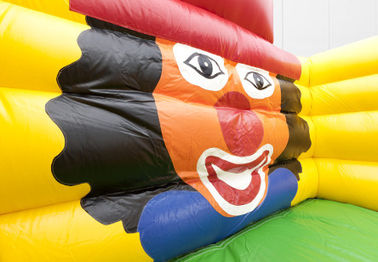 लोगो मुद्रण के साथ एकल लेन सुपर क्लाउन Inflatable स्लाइड 6.3 मीटर ऊंचाई