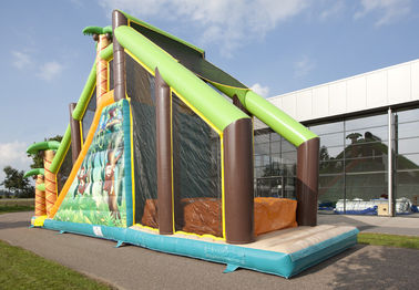 चढ़ाई दीवार के साथ मेगा रन बच्चों Inflatable बाधा कोर्स खेल
