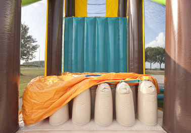 चढ़ाई दीवार के साथ मेगा रन बच्चों Inflatable बाधा कोर्स खेल