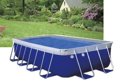 ब्लू पीवीसी स्टील फ्रेम धातु फ्रेम पूल, सहायक उपकरण के साथ आसान स्विमिंग पूल सेट करें