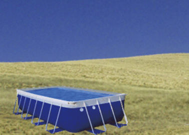 ब्लू पीवीसी स्टील फ्रेम धातु फ्रेम पूल, सहायक उपकरण के साथ आसान स्विमिंग पूल सेट करें