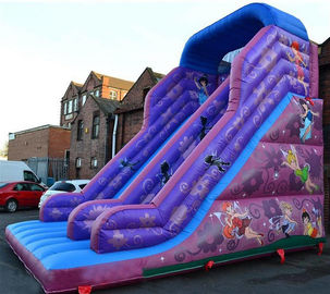 30 फीट राजकुमारी Inflatable सूखी स्लाइड, Faires स्लाइड बैंगनी विशालकाय उछाल स्लाइड