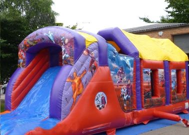 2 पार्ट आक्रमण कोर्स हीरो Inflatable उछालभरी बाधा कोर्स खेल ग्रीष्मकालीन