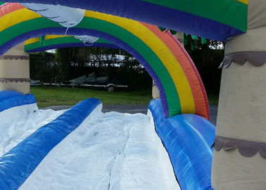 बड़े पूल के साथ उष्णकटिबंधीय 34 फीट लंबी inflatable पानी स्लाइड किराया