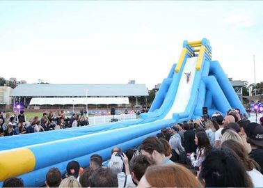 वयस्क वाणिज्यिक Inflatable जल स्लाइड, वयस्क के लिए ब्लू हिप्पो विशालकाय Inflatable स्लाइड