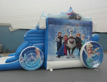 कमाल की फ्रोजन राजकुमारी Inflatable कॉम्बो, ब्लू कैरिज Inflatable बाउंसर कॉम्बो