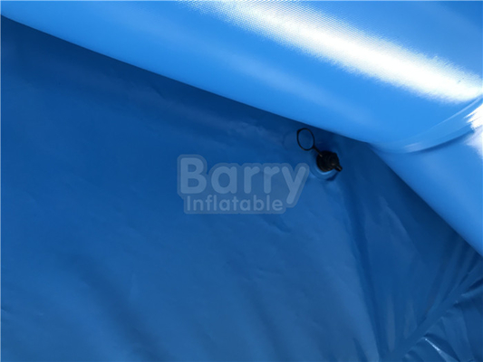 एयर पंप लोगो प्रिंटिंग के साथ हल्का नीला रंग पोर्टेबल इन्फ्लैटेबल पूल
