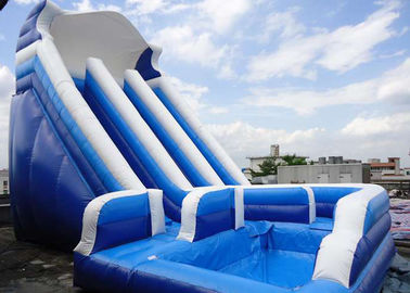 विशाल वाणिज्यिक जल स्लाइड, पूल के साथ ब्लू किड्स Inflatable जल स्लाइड