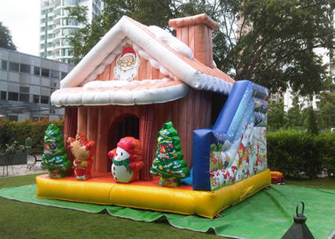बच्चों के लिए 0.55 मिमी पीवीसी मेरी क्रिसमस Inflatable सांता क्लॉस उछाल कैसल Cuatomized