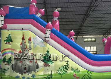 बाउंसी कैसल / उछाल वाली स्लाइड के साथ गुलाबी डोरा कार्टून वाणिज्यिक Inflatable स्लाइड