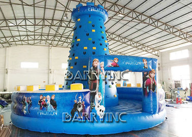 ब्लू किड्स जमे हुए Inflatable चढ़ाई दीवार प्रकार पीवीसी सामग्री Inflatable खेल Arena