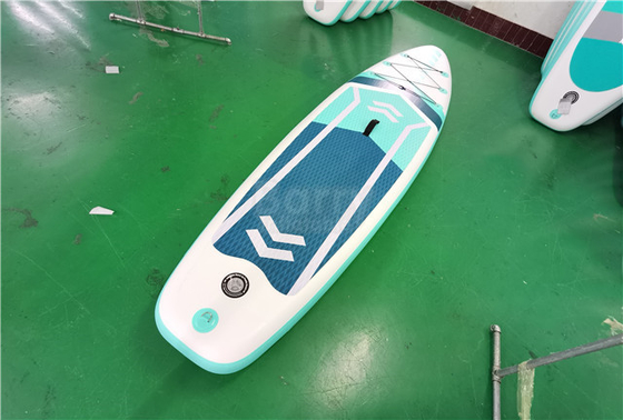 375lbs Inflatable स्टैंड अप पैडल बोर्ड हरा और सफेद रंग