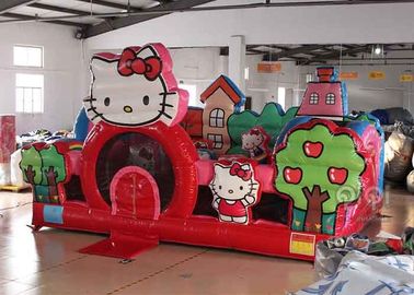 हैलो किट्टी Inflatable बच्चा स्लाइड के साथ खेल का मैदान, वाणिज्यिक वयस्क उछालभरी महल