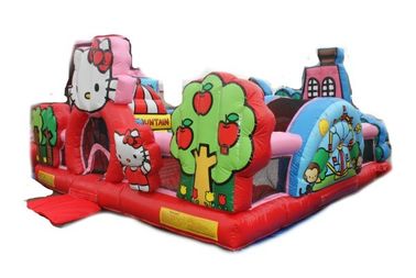 हैलो किट्टी Inflatable बच्चा स्लाइड के साथ खेल का मैदान, वाणिज्यिक वयस्क उछालभरी महल