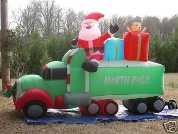 कार के साथ विशालकाय Inflatable विज्ञापन उत्पाद क्रिसमस गहने सांता क्लॉस