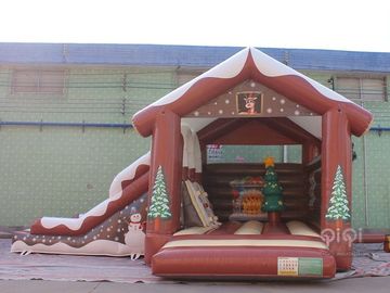 शीतकालीन के दौरान स्लाइड के साथ क्रिसमस Inflatables सजावट बाउंस हाउस स्लाइड कॉम्बो