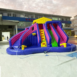 पूल स्लाइड के साथ बच्चों के लिए EN71 इन्फ्लैटेबल बाउंसी कैसल वाटर इन्फ्लैटेबल फन पार्क