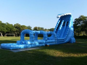 डबल ब्लू पिछवाड़े Inflatable पानी स्लाइड, लंबी पर्ची एन स्लाइड पानी स्लाइड