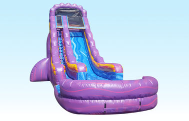 पिछवाड़े पार्टी के लिए पूल के साथ किशोरी 22 फीट बैंगनी स्वर्ग Inflatable पानी स्लाइड