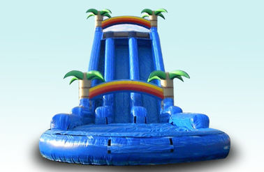 लाइट ब्लू 27FT उष्णकटिबंधीय रश Inflatable पानी स्लाइड पर्ची एन स्लाइड आउटडोर Plarground के लिए