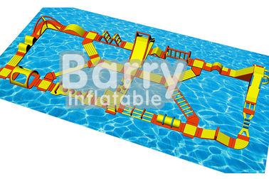 0.9 मिमी प्लेटो पीवीसी Tarpaulin के साथ पानी के खेल Inflatable फ़्लोटिंग बाधा कोर्स