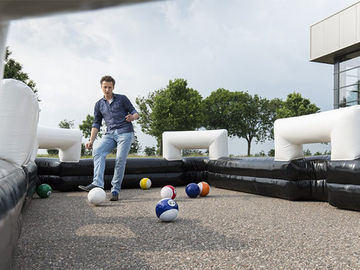 विशाल खेल खेल विशालकाय स्नूकर फुटबॉल Inflatable खेल Arena मानव बिलियर्ड्स