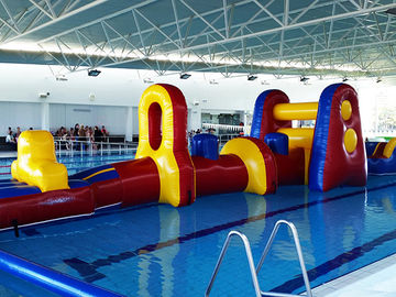 स्विमिंग पूल के लिए वाणिज्यिक एक्वा मज़ा Inflatable स्लाइड / पानी उड़ा ऊपर बाधा कोर्स