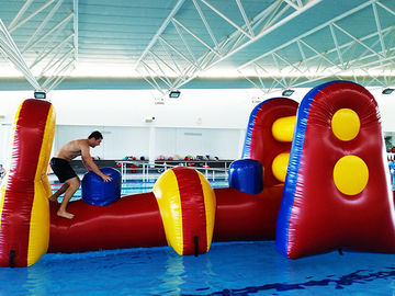 स्विमिंग पूल के लिए वाणिज्यिक एक्वा मज़ा Inflatable स्लाइड / पानी उड़ा ऊपर बाधा कोर्स