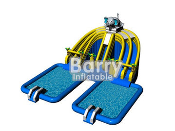 पेशेवर पशु inflatable मोबाइल पानी पार्क, आउटडोर मनोरंजन पार्क 2 स्विमिंग पूल के साथ सवारी
